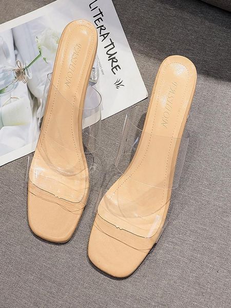 sandals summer high heels woman clear crystal shoes transparent ladies square toe beach slippers, Black
sandals summer high heels woman clear crystal shoes transparent ladies square toe beach slippers, Black