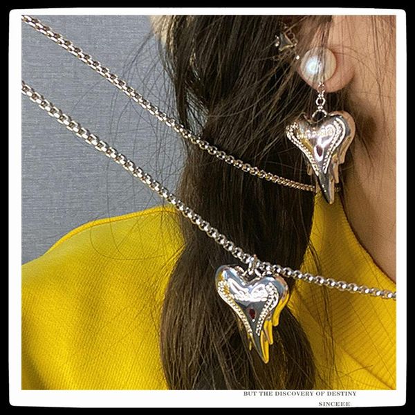 chains sexmar 2021 punk trendy geometric heart-shaped pearl micro-inlaid zircon stud earring necklace for women girls party jewelry, Silver
chains sexmar 2021 punk trendy geometric heart-shaped pearl micro-inlaid zircon stud earring necklace for women girls party jewelry, Silver