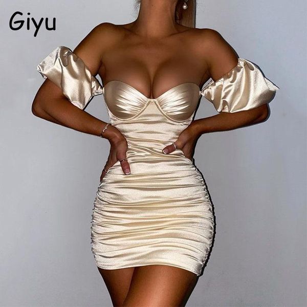 casual dresses giyu satin dress women club party bodycon puff sleeve off shoulder backless mini autumn elegant ruched vestidos, Black;gray
casual dresses giyu satin dress women club party bodycon puff sleeve off shoulder backless mini autumn elegant ruched vestidos, Black;gray
