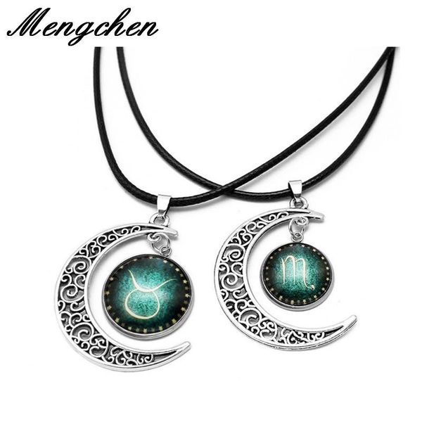 pendant necklaces 12 constellation stainless steel crystal long couple necklace vintage black leather rope sweate jewelry for women men, Silver
pendant necklaces 12 constellation stainless steel crystal long couple necklace vintage black leather rope sweate jewelry for women men, Silver