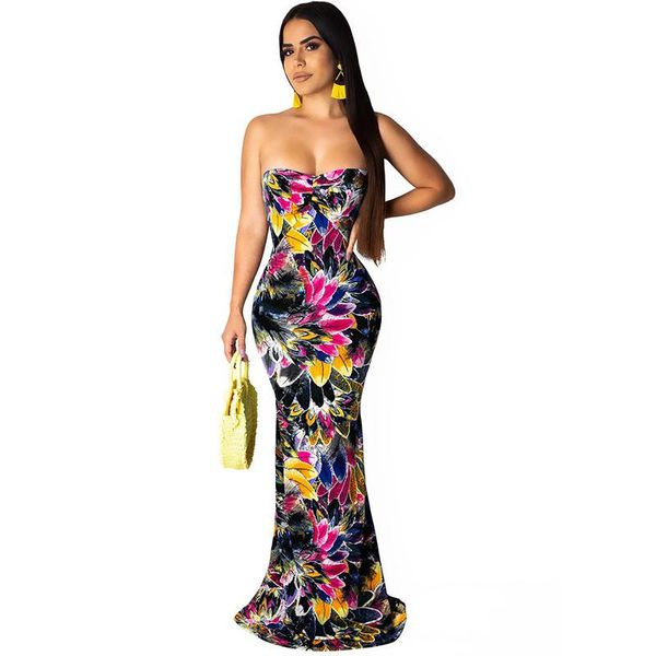 casual dresses flower print strapless maxi dress women night club evening party backless long bodycon mermaid prom gowns, Black;gray
casual dresses flower print strapless maxi dress women night club evening party backless long bodycon mermaid prom gowns, Black;gray