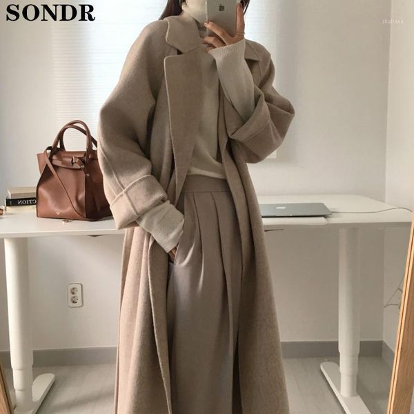 women's wool & blends korea blend trench coat women plus size long sleeve cashmere outerwear spring autumn winter with belt, Black
women's wool & blends korea blend trench coat women plus size long sleeve cashmere outerwear spring autumn winter with belt, Black