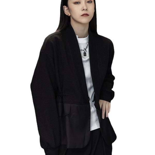 women's jackets dark for women 2021 coat hong kong style autumn single-breasted suit collar drawstring patchwork loose casual, Black;brown
women's jackets dark for women 2021 coat hong kong style autumn single-breasted suit collar drawstring patchwork loose casual, Black;brown