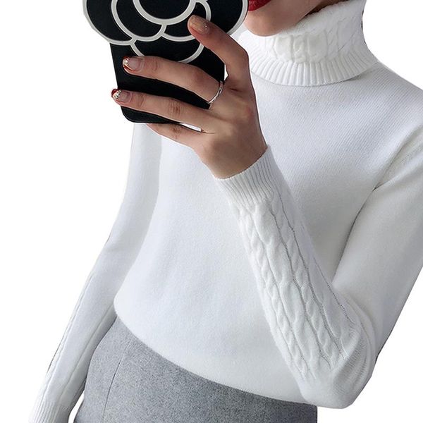 women's sweaters winter thick sweater women knitted ribbed pullover long sleeve turtleneck slim tricot jersey jumper soft warm pull fem, White;black
women's sweaters winter thick sweater women knitted ribbed pullover long sleeve turtleneck slim tricot jersey jumper soft warm pull fem, White;black