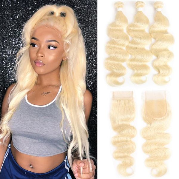 human hair bulks brazilian bundles with closure 4x4 body wave 613 blonde weave remy 3pcs, Black
human hair bulks brazilian bundles with closure 4x4 body wave 613 blonde weave remy 3pcs, Black