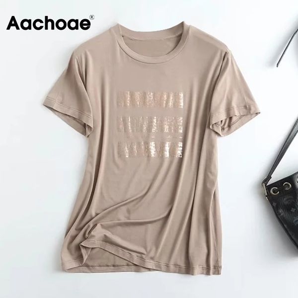 aachoae casual printed t-shirt women summer short sleeve loose t shirt streetwear o neck cotton tee shirt femme 210413, White
aachoae casual printed t-shirt women summer short sleeve loose t shirt streetwear o neck cotton tee shirt femme 210413, White