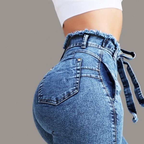 women jeans fashion long pants plus size belted high waist skinny stretch denim, Blue
women jeans fashion long pants plus size belted high waist skinny stretch denim, Blue
