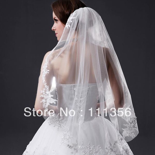 bridal veils elbow length veil lace applique edge ivory wedding accessories with comb scallop shape, Black
bridal veils elbow length veil lace applique edge ivory wedding accessories with comb scallop shape, Black