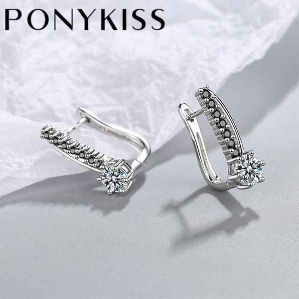 hoop & huggie ponykiss real 925 sterling silver simple row black round zircon earrings buckle for women hiphop fine jewelry drop, Golden;silver
hoop & huggie ponykiss real 925 sterling silver simple row black round zircon earrings buckle for women hiphop fine jewelry drop, Golden;silver