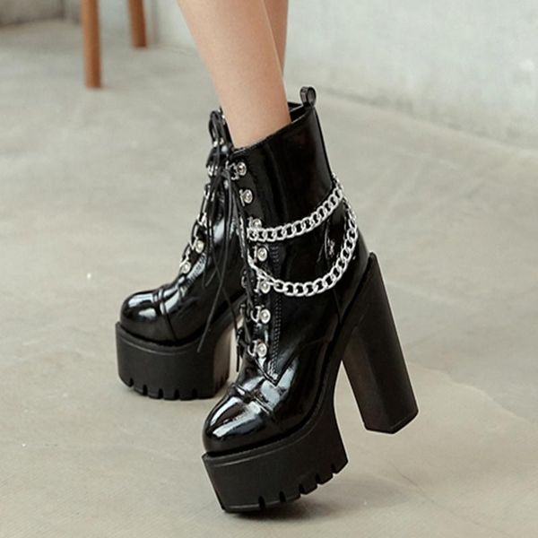boots gothic shoes bottes femme women fur high heel winter motorcycle ankle botas militares mujer ymb-1, Black
boots gothic shoes bottes femme women fur high heel winter motorcycle ankle botas militares mujer ymb-1, Black