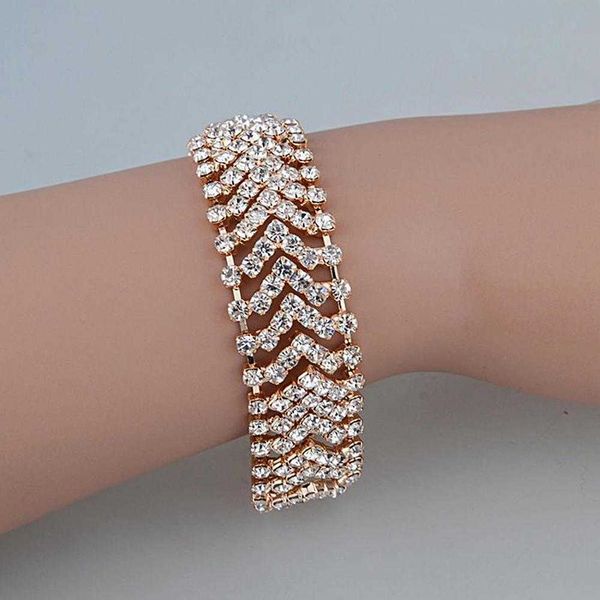 women's bracelet elegant rhinestone crystal chain female jewelry accessories q0719, Black
women's bracelet elegant rhinestone crystal chain female jewelry accessories q0719, Black