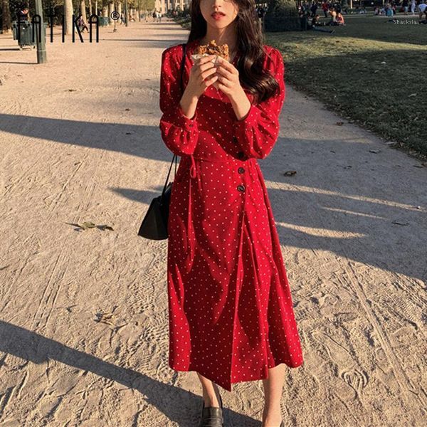 fatika women's dresses chiffon v neck dots print buttons lace up bow french elegant casual midi dress 2021 spring summer, Black;gray
fatika women's dresses chiffon v neck dots print buttons lace up bow french elegant casual midi dress 2021 spring summer, Black;gray