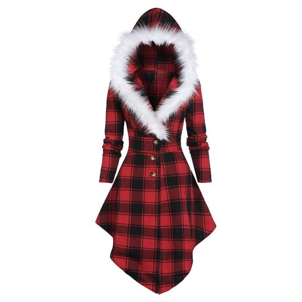 women's jackets gothic hooded women plaid printed plush bandage button asymmetric long sleeve vintage, Black;brown
women's jackets gothic hooded women plaid printed plush bandage button asymmetric long sleeve vintage, Black;brown