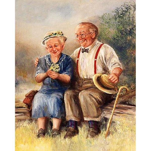 diamond painting full square/round a couple of old people mosaic diy cross stitch embroidery home decor