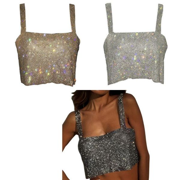 women's tanks & camis women off shoulder crop tank shiny rhinestone metal diamond vest backless dancing party jewelry clubwear, White
women's tanks & camis women off shoulder crop tank shiny rhinestone metal diamond vest backless dancing party jewelry clubwear, White
