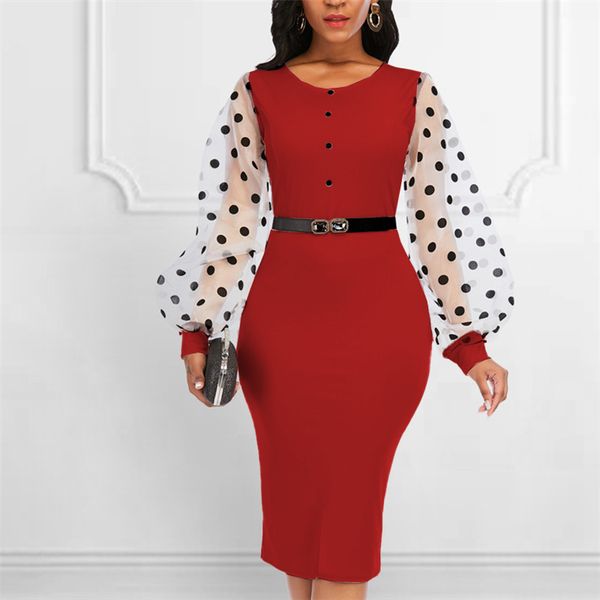 women dresses o neck patchwork transparent mesh long sleeves polka dot classy elastic elegant office lady modest female african 210416, Black;gray
women dresses o neck patchwork transparent mesh long sleeves polka dot classy elastic elegant office lady modest female african 210416, Black;gray