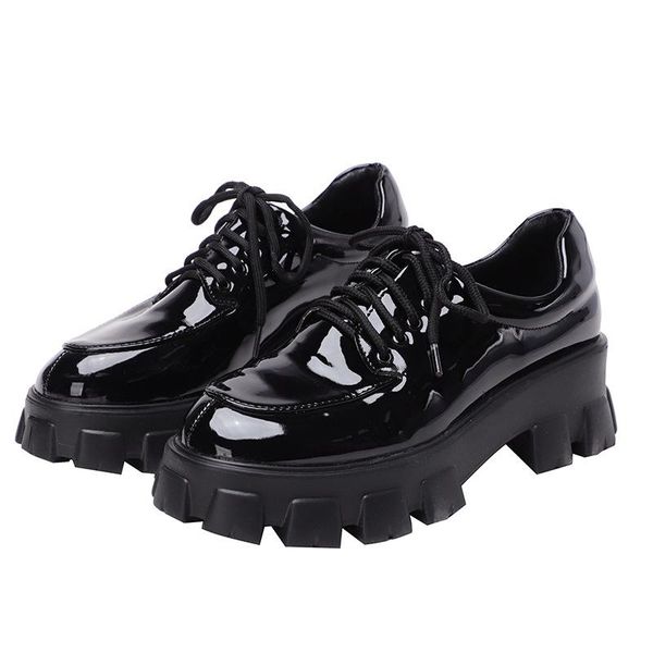 star same platform shoes women 2021 spring patent leather lace-up all-match thick heel small dress, Black
star same platform shoes women 2021 spring patent leather lace-up all-match thick heel small dress, Black