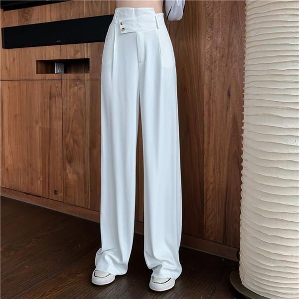 women's pants & capris woman autumn high waist drape suit wide leg pant loose korean fashion all-match elastic trousers women clothes, Black;white
women's pants & capris woman autumn high waist drape suit wide leg pant loose korean fashion all-match elastic trousers women clothes, Black;white