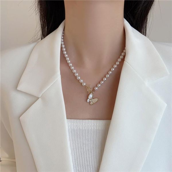 pendant necklaces butterfly necklace for women pearl strand choker ot clasp chain fashion jewelry gift, Silver
pendant necklaces butterfly necklace for women pearl strand choker ot clasp chain fashion jewelry gift, Silver