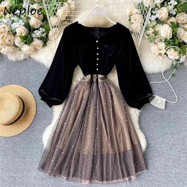 neploe v-neck puff sleeve panelled mesh patchwork dress new chic beading dresses women autumn winter vintage velvet vestidos 210423, Black;gray
neploe v-neck puff sleeve panelled mesh patchwork dress new chic beading dresses women autumn winter vintage velvet vestidos 210423, Black;gray