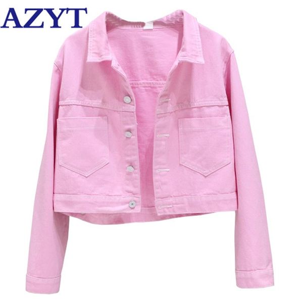 women's jackets azyt candy colors korean denim short jacket 2021 women high waist harajuku loose fashion solid female, Black;brown
women's jackets azyt candy colors korean denim short jacket 2021 women high waist harajuku loose fashion solid female, Black;brown