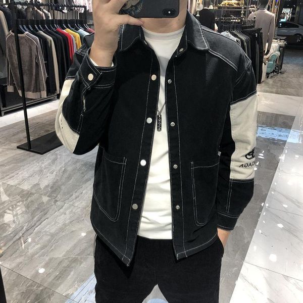 men's jackets denim coat spring and autumn korean student loose style trend jacket versatile boys', Black;brown
men's jackets denim coat spring and autumn korean student loose style trend jacket versatile boys', Black;brown