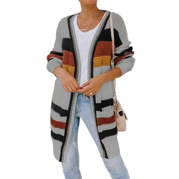 women's knits & tees 2021 color block knit cardigan outerwear loose front long sleeve jacket with pocket causal sweater, White
women's knits & tees 2021 color block knit cardigan outerwear loose front long sleeve jacket with pocket causal sweater, White