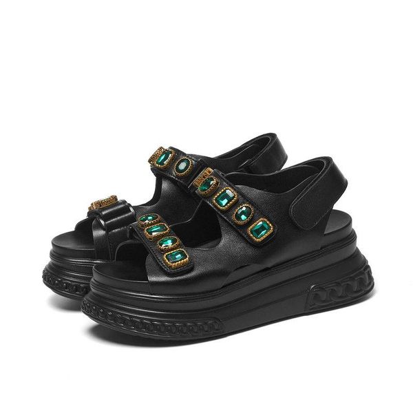 retro women sandals genuine leather hollow platform casual muffin bottom open toe roman dress shoes, Black
retro women sandals genuine leather hollow platform casual muffin bottom open toe roman dress shoes, Black