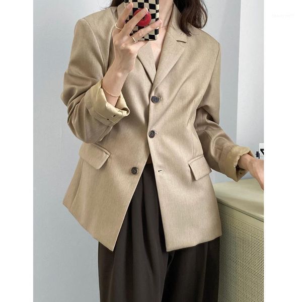women's suits & blazers texture light ripe blazer 2021 autumn elegant korean khaki suit coat, White;black
women's suits & blazers texture light ripe blazer 2021 autumn elegant korean khaki suit coat, White;black