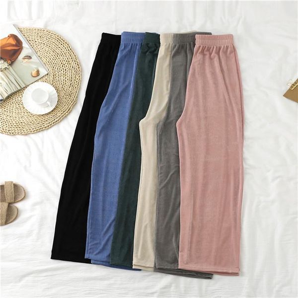 women's solid pants wide leg high waist ankle sport spring summer female loose pink long trousers casual 2021 korean style & capris, Black;white
women's solid pants wide leg high waist ankle sport spring summer female loose pink long trousers casual 2021 korean style & capris, Black;white