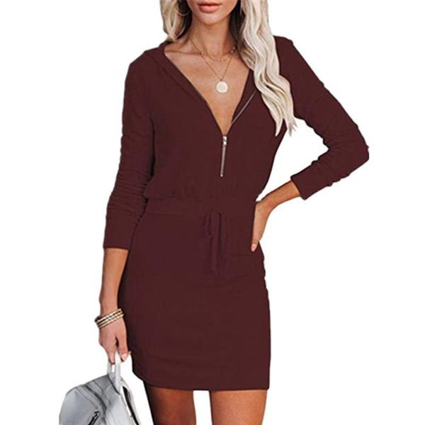 casual dresses autumn winter elegant lace-up party women fashion zipper hooded long sleeve dress lady elastic waist solid, Black;gray
casual dresses autumn winter elegant lace-up party women fashion zipper hooded long sleeve dress lady elastic waist solid, Black;gray