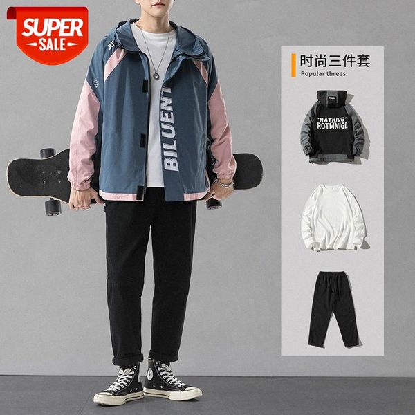 men's casual suit korean style trendy tooling jacket with three pieces #tp7p, Black;brown
men's casual suit korean style trendy tooling jacket with three pieces #tp7p, Black;brown