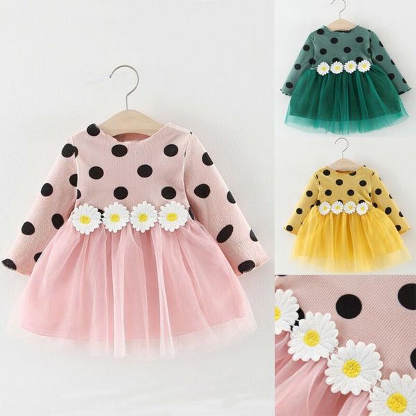 girl's dresses 0-3years born baby girls long sleeve dress polka dot party pageant tutu for pink blue wedding girl clothing, Red;yellow
girl's dresses 0-3years born baby girls long sleeve dress polka dot party pageant tutu for pink blue wedding girl clothing, Red;yellow