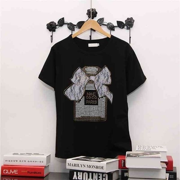 summer new fashion loose plus size black with rhinestones short-sleeved t-shirt female street casual drilling tee 210406, White
summer new fashion loose plus size black with rhinestones short-sleeved t-shirt female street casual drilling tee 210406, White