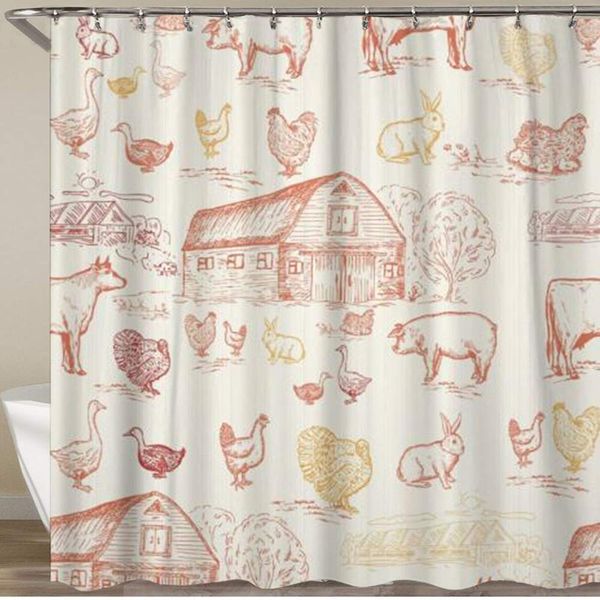 shower curtain,hen farm animals cows geese chickens pigs turkey house,polyester fabric waterproof bath curtains hooks included -
shower curtain,hen farm animals cows geese chickens pigs turkey house,polyester fabric waterproof bath curtains hooks included -