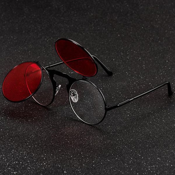 vintage round steampunk sunglasses men women fashion brand designer sun glasses male female flip punk circle oculos de sol, White;black
vintage round steampunk sunglasses men women fashion brand designer sun glasses male female flip punk circle oculos de sol, White;black