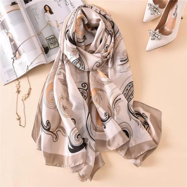 yulaili silk neck scarf women fashion print shawls and wraps foulard hair scarves female spring summer, Blue;gray
yulaili silk neck scarf women fashion print shawls and wraps foulard hair scarves female spring summer, Blue;gray