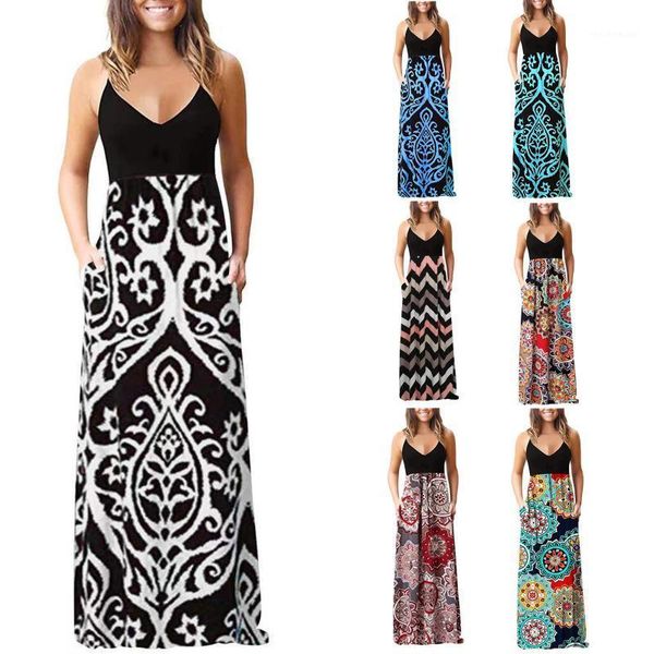 women casual solid color dress summer suspender splicing print v-neck loose sleeveless vest long vestido dresses, Black;gray
women casual solid color dress summer suspender splicing print v-neck loose sleeveless vest long vestido dresses, Black;gray
