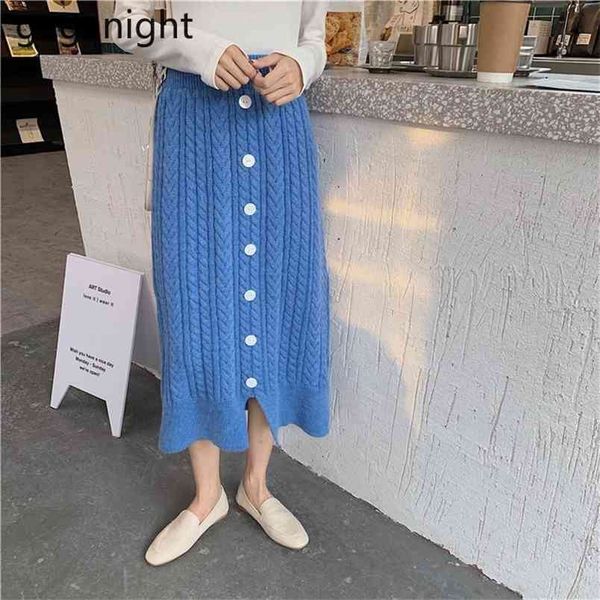 elegant women knitted long skirt fall solid split button design skirts korean fashion all-match faldas chic loose 210601, Black
elegant women knitted long skirt fall solid split button design skirts korean fashion all-match faldas chic loose 210601, Black