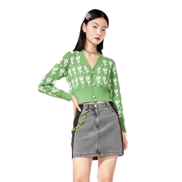 women's knits & tees sweater women spring and autumn 2021 pearl buckle long-sleeved v-neck small flower outer knit cardigan sweaters t4, White
women's knits & tees sweater women spring and autumn 2021 pearl buckle long-sleeved v-neck small flower outer knit cardigan sweaters t4, White