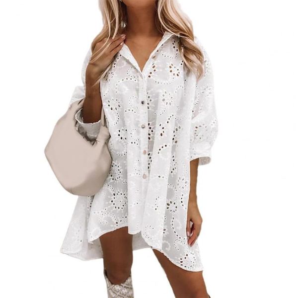 casual dresses shirt dress women hollow out single-breasted solid color 3/4 sleeve mini, Black;gray
casual dresses shirt dress women hollow out single-breasted solid color 3/4 sleeve mini, Black;gray