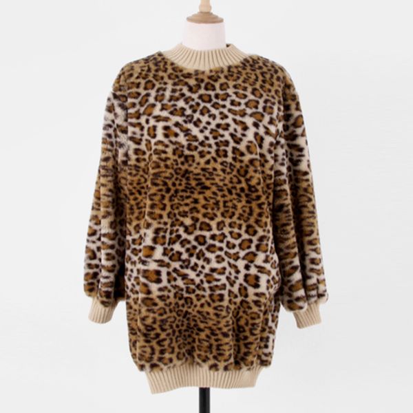 women khaki leopard fleece pullover winter stand collar high street sweatshirt h0029 210514, Black
women khaki leopard fleece pullover winter stand collar high street sweatshirt h0029 210514, Black