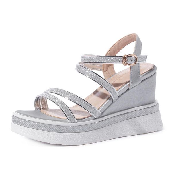 sandals 2021 women wedge bohemia summer waterproof sliver gold buckle strap elegant thick bottom casual women's shoes ladies, Black
sandals 2021 women wedge bohemia summer waterproof sliver gold buckle strap elegant thick bottom casual women's shoes ladies, Black
