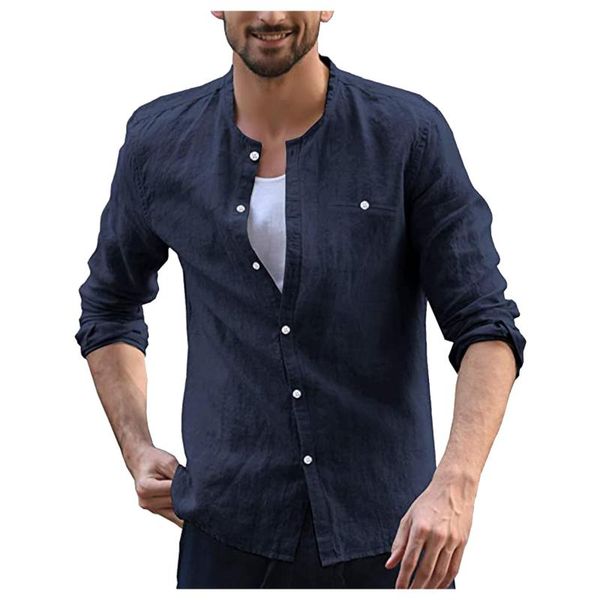 men's casual shirts cotton men long sleeve stand neck solid color streetwear cardigan hawaiian blouse chemise homme 2021, White;black
men's casual shirts cotton men long sleeve stand neck solid color streetwear cardigan hawaiian blouse chemise homme 2021, White;black