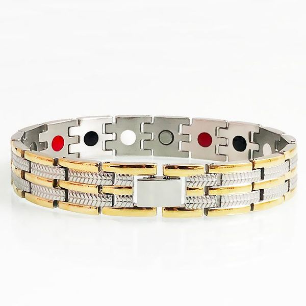 link, chain male gold plated stainless steel wide hand bracelets men's health benefit magnetic bio therapy homme bangle jewelry gifts, Black
link, chain male gold plated stainless steel wide hand bracelets men's health benefit magnetic bio therapy homme bangle jewelry gifts, Black