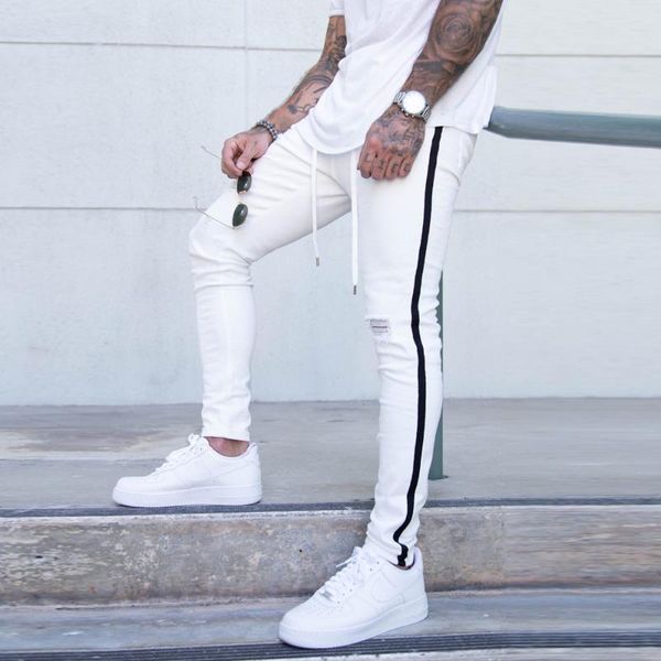 men's jeans for men 2021 fashion skinny stretch ripped denim pants casual slim fit stripe white pencil trousers streetwear, Blue
men's jeans for men 2021 fashion skinny stretch ripped denim pants casual slim fit stripe white pencil trousers streetwear, Blue