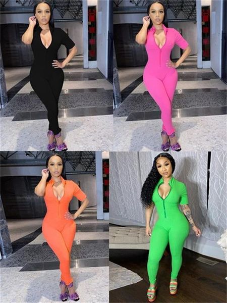 women's jumpsuits & autumn and winter new selling solid color zipper tight short sleeve jumpsuit fashion casual sports one-piece s, Black;white
women's jumpsuits & autumn and winter new selling solid color zipper tight short sleeve jumpsuit fashion casual sports one-piece s, Black;white