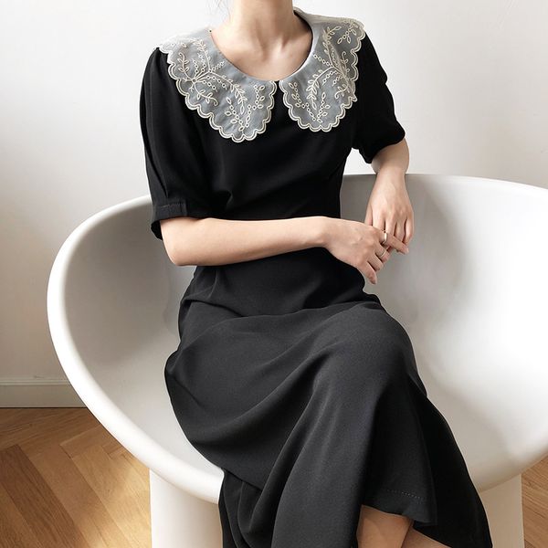 casual dresses summer women chiffon high waist a-line vintage black vestidos femme sweet streetwear arrivals hjrx, Black;gray
casual dresses summer women chiffon high waist a-line vintage black vestidos femme sweet streetwear arrivals hjrx, Black;gray