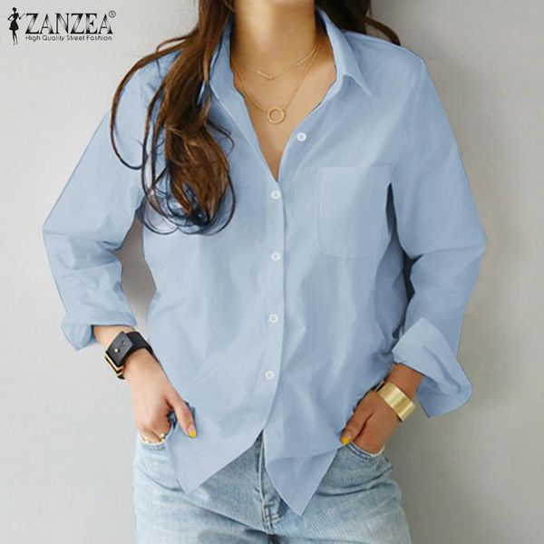 women's blouses & shirts 2021 fashion women and work ol ladies casual lapel neck blusas zanzea female cotton tunic chemise plus size, White
women's blouses & shirts 2021 fashion women and work ol ladies casual lapel neck blusas zanzea female cotton tunic chemise plus size, White