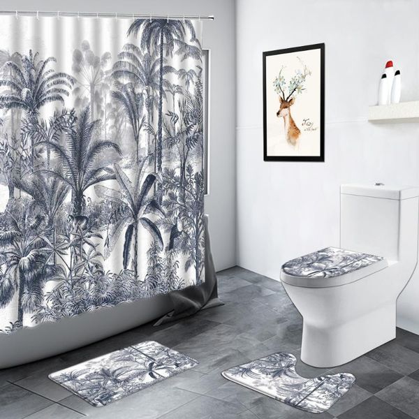 retro tropical plant banana palm trees shower curtain wild animal jungle scenery bathroom non-slip rug bath mat toilet decor set curtains
retro tropical plant banana palm trees shower curtain wild animal jungle scenery bathroom non-slip rug bath mat toilet decor set curtains